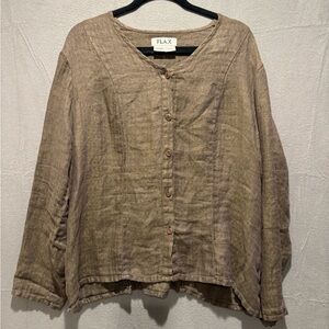 Flax Linen Top in Earthy Brown